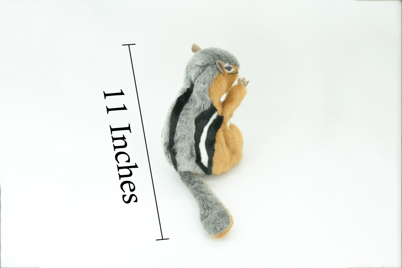 Chipmunk Hand Puppet, Very Nice Plush Striped Squirrel, Stuffed Animal, Educational, Realistic, Lifelike, Gift,    11"    FM24 B75