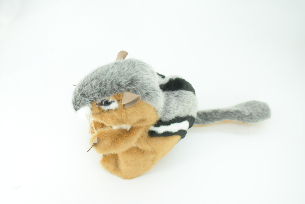 Chipmunk Hand Puppet, Very Nice Plush Striped Squirrel, Stuffed Animal, Educational, Realistic, Lifelike, Gift,    11"    FM24 B75