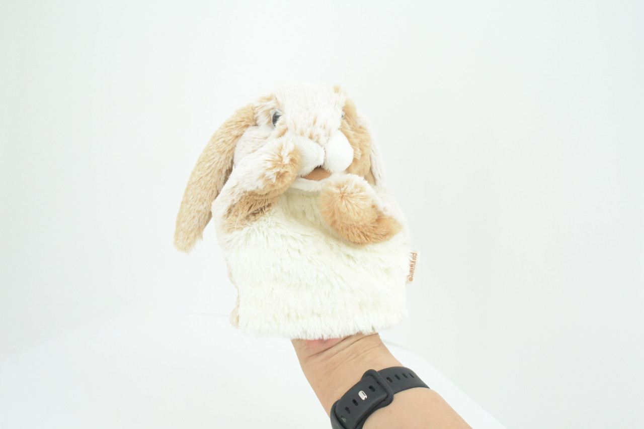 Lop Eared Rabbit Hand Puppet, Very Nice Plush Rabbit, Stuffed Animal, Educational, Realistic, Lifelike, Gift,     7"   FM27 B75
