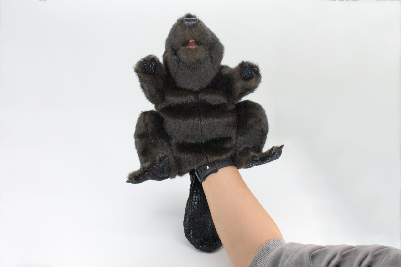 Beaver Hand Puppet, Very Nice Plush Castor, Stuffed Animal, Educational, Realistic, Lifelike, Gift,      18"    FM32 B412