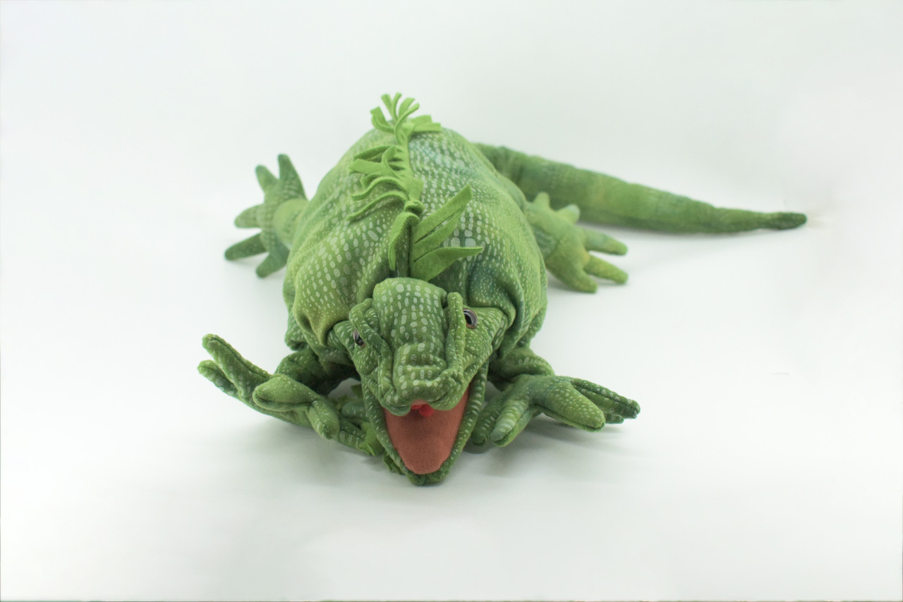 Iguana Hand Puppet, Very Nice Plush Lizard, Stuffed Reptile, Educational, Realistic, Lifelike Model, Gift,    32"   FM34 B413
