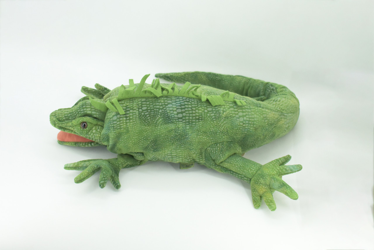Iguana Hand Puppet, Very Nice Plush Lizard, Stuffed Reptile, Educational, Realistic, Lifelike Model, Gift,    32"   FM34 B413