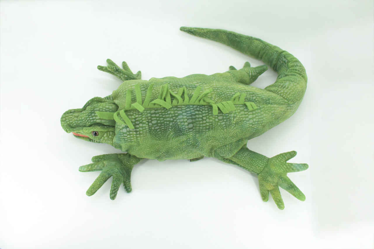Iguana Hand Puppet, Very Nice Plush Lizard, Stuffed Reptile, Educational, Realistic, Lifelike Model, Gift,    32"   FM34 B413