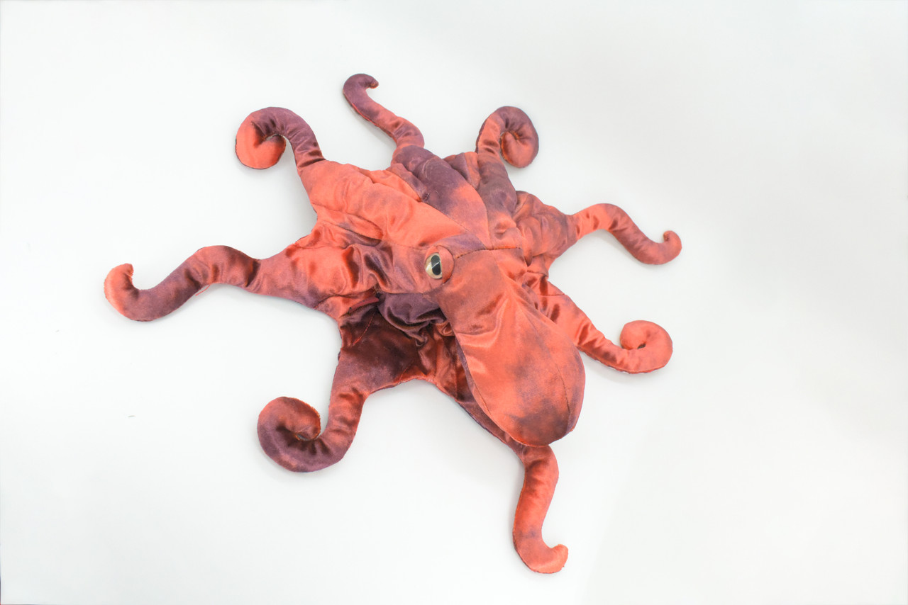 Octopus Hand Puppet, Full Body Red Octopus, Very Nice Plush Octopi, Educational, Realistic, Lifelike, Gift,    19"   FM33 B412