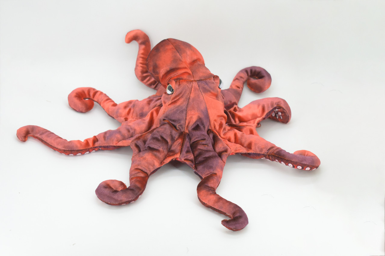 Octopus Hand Puppet, Full Body Red Octopus, Very Nice Plush Octopi, Educational, Realistic, Lifelike, Gift,    19"   FM33 B412
