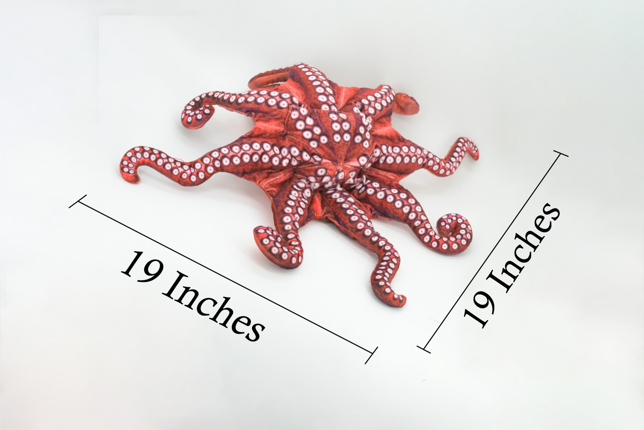 Octopus Hand Puppet, Full Body Red Octopus, Very Nice Plush Octopi, Educational, Realistic, Lifelike, Gift,    19"   FM33 B412