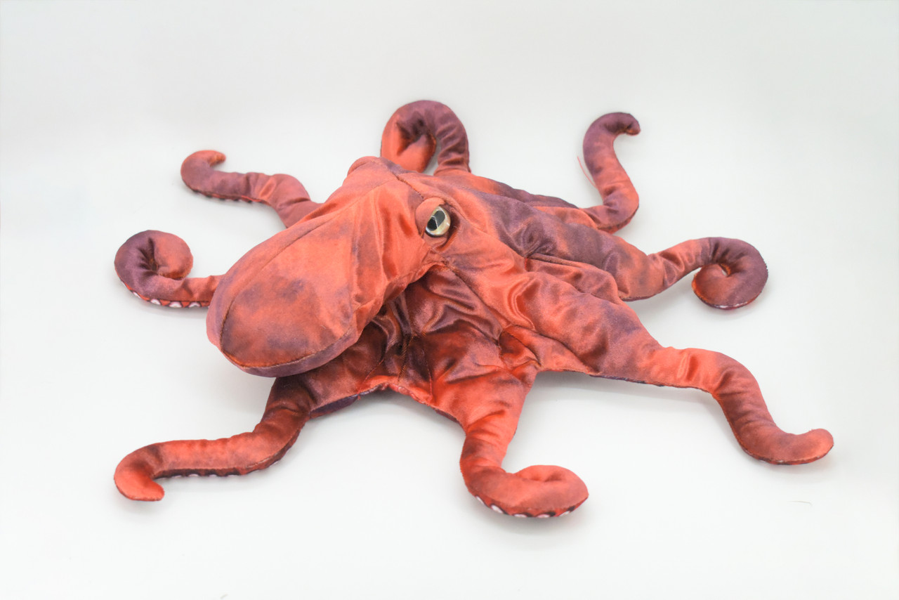 Octopus Hand Puppet, Full Body Red Octopus, Very Nice Plush Octopi, Educational, Realistic, Lifelike, Gift,    19"   FM33 B412