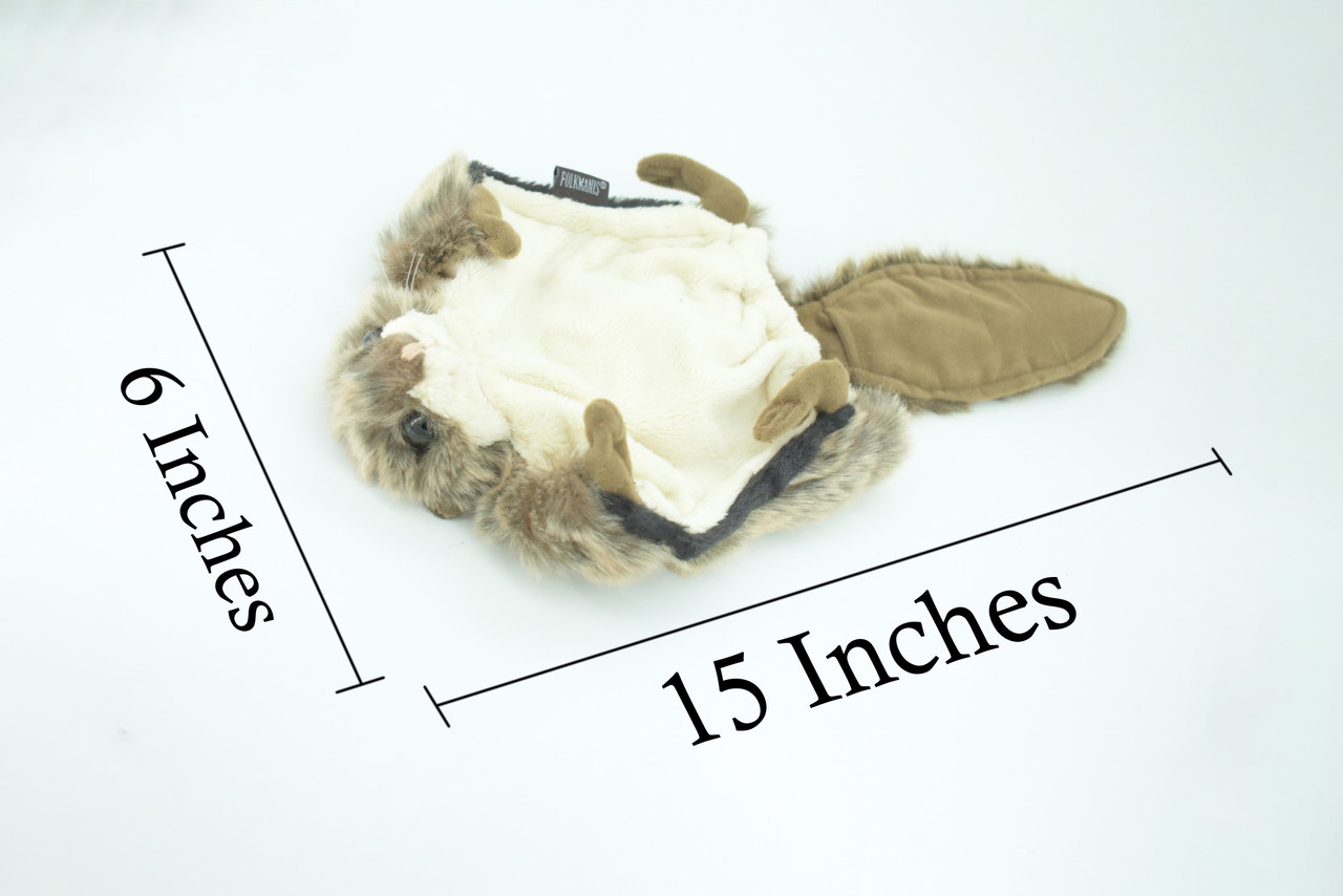 Flying Squirrel Hand Puppet, Full Body, Very Nice Plush Glider Squirrel, Educational, Realistic, Lifelike, Gift,     15"   FM36 B413