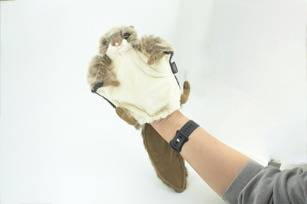 Flying Squirrel Hand Puppet, Full Body, Very Nice Plush Glider Squirrel, Educational, Realistic, Lifelike, Gift,     15"   FM36 B413