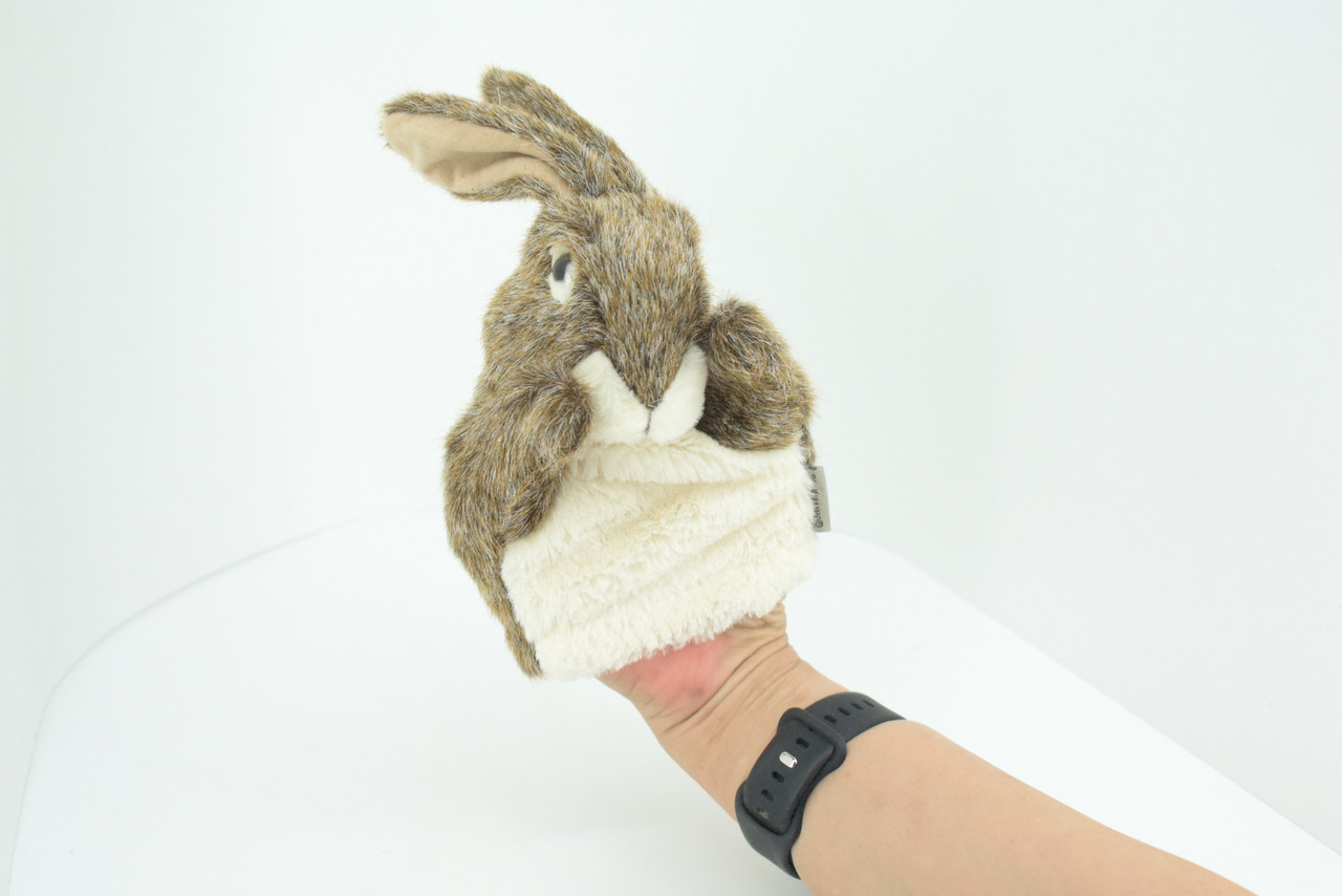 Rabbit Hand Puppet, Very Nice Plush Jackrabbit, Stuffed Animal, Educational, Realistic, Lifelike, Gift,      10"    FM29 B75