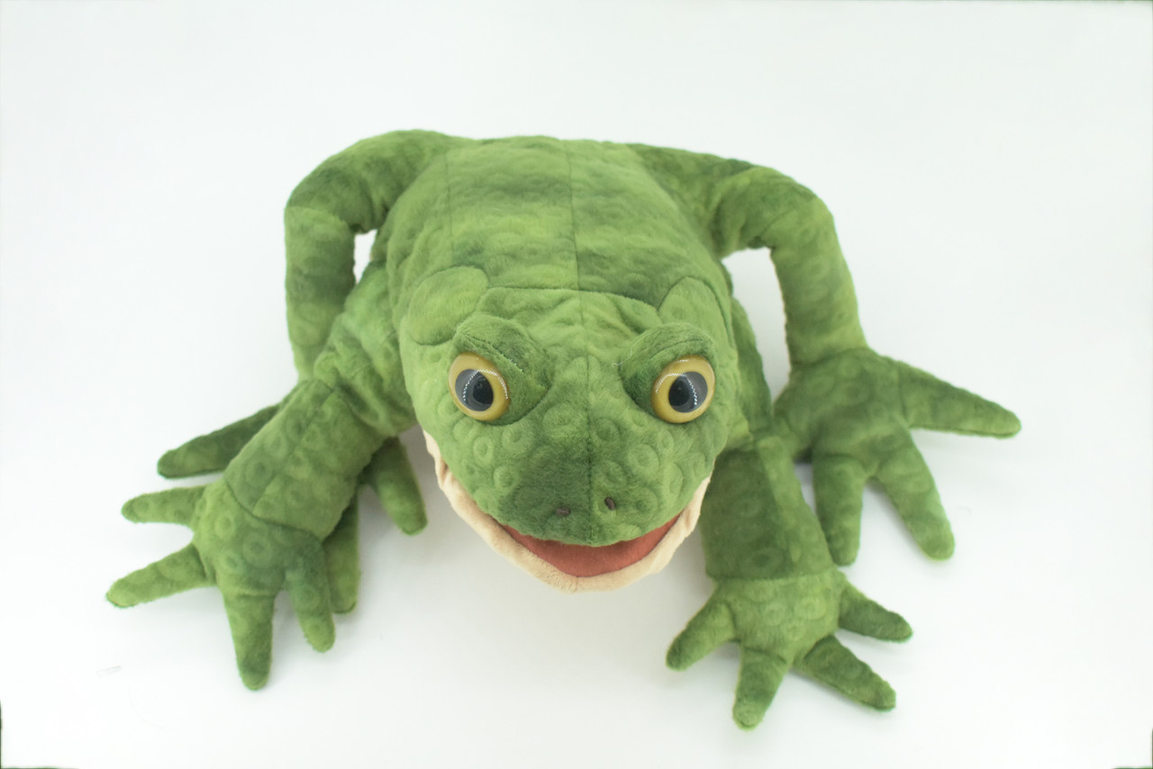 Frog Hand Puppet, Very Nice Plush Frog, Stuffed Amphibian Educational, Realistic, Lifelike Model, Gift,    18"   FM37 B415
