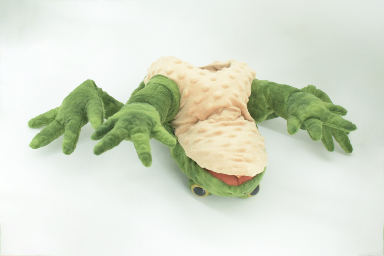 Frog Hand Puppet, Very Nice Plush Frog, Stuffed Amphibian Educational, Realistic, Lifelike Model, Gift,    18"   FM37 B415