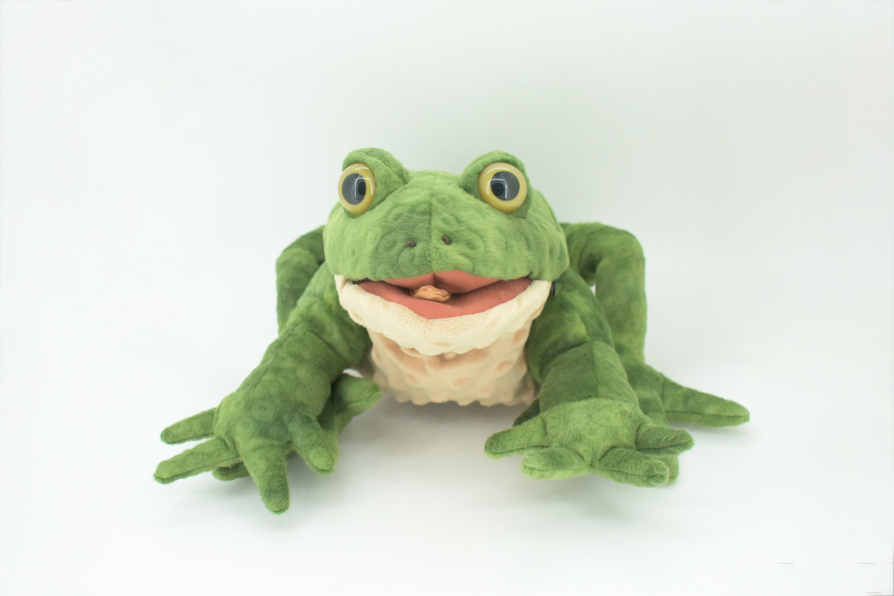 Frog Hand Puppet, Very Nice Plush Frog, Stuffed Amphibian Educational, Realistic, Lifelike Model, Gift,    18"   FM37 B415
