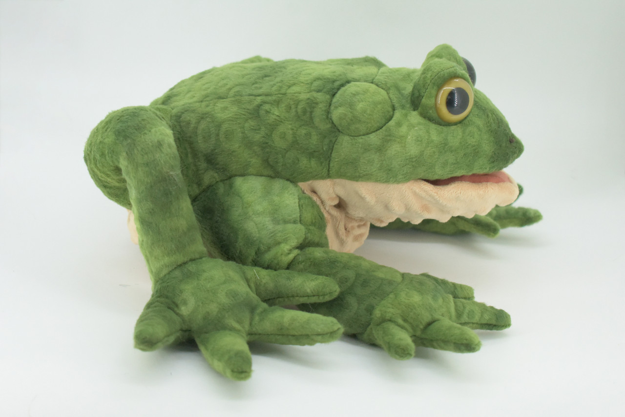 Frog Hand Puppet, Very Nice Plush Frog, Stuffed Amphibian Educational, Realistic, Lifelike Model, Gift,    18"   FM37 B415