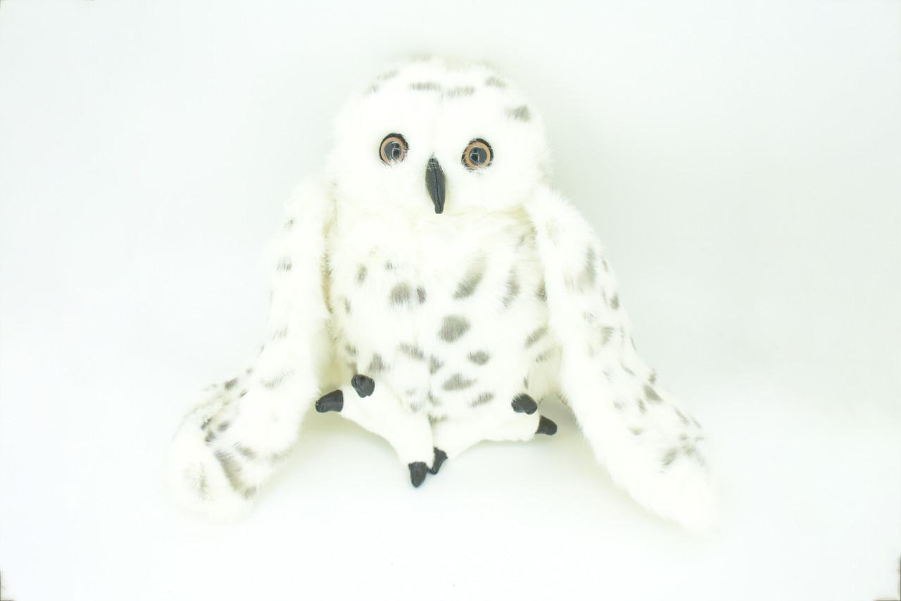 Snowy Owl Hand Puppet, Very Nice Plush Artic Owl, Stuffed Bird, Educational, Realistic, Lifelike, Gift,    21"     FM38 B415