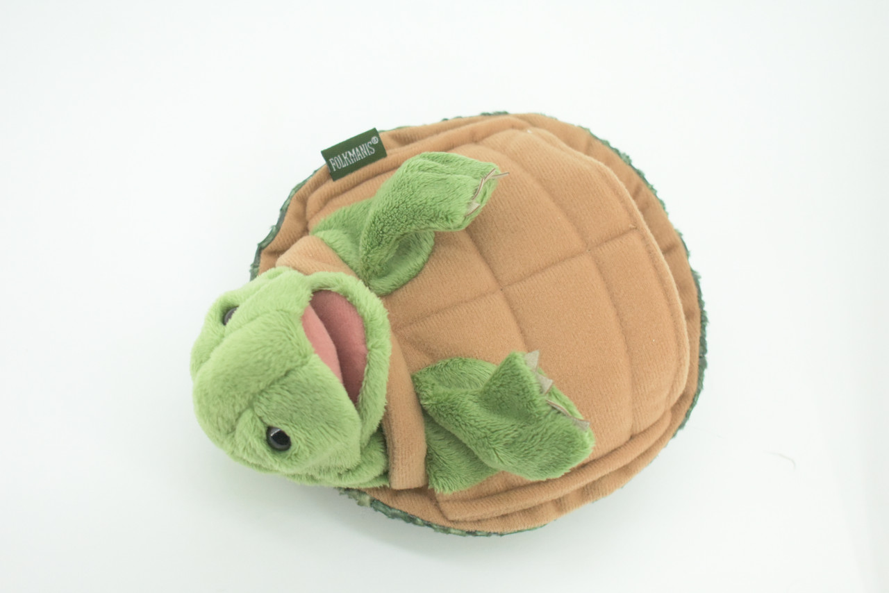 Turtle Hand Puppet, Very Nice Plush Tortoise, Stuffed Reptile, Educational, Realistic, Lifelike Model, Gift,    7"   FM23 B75