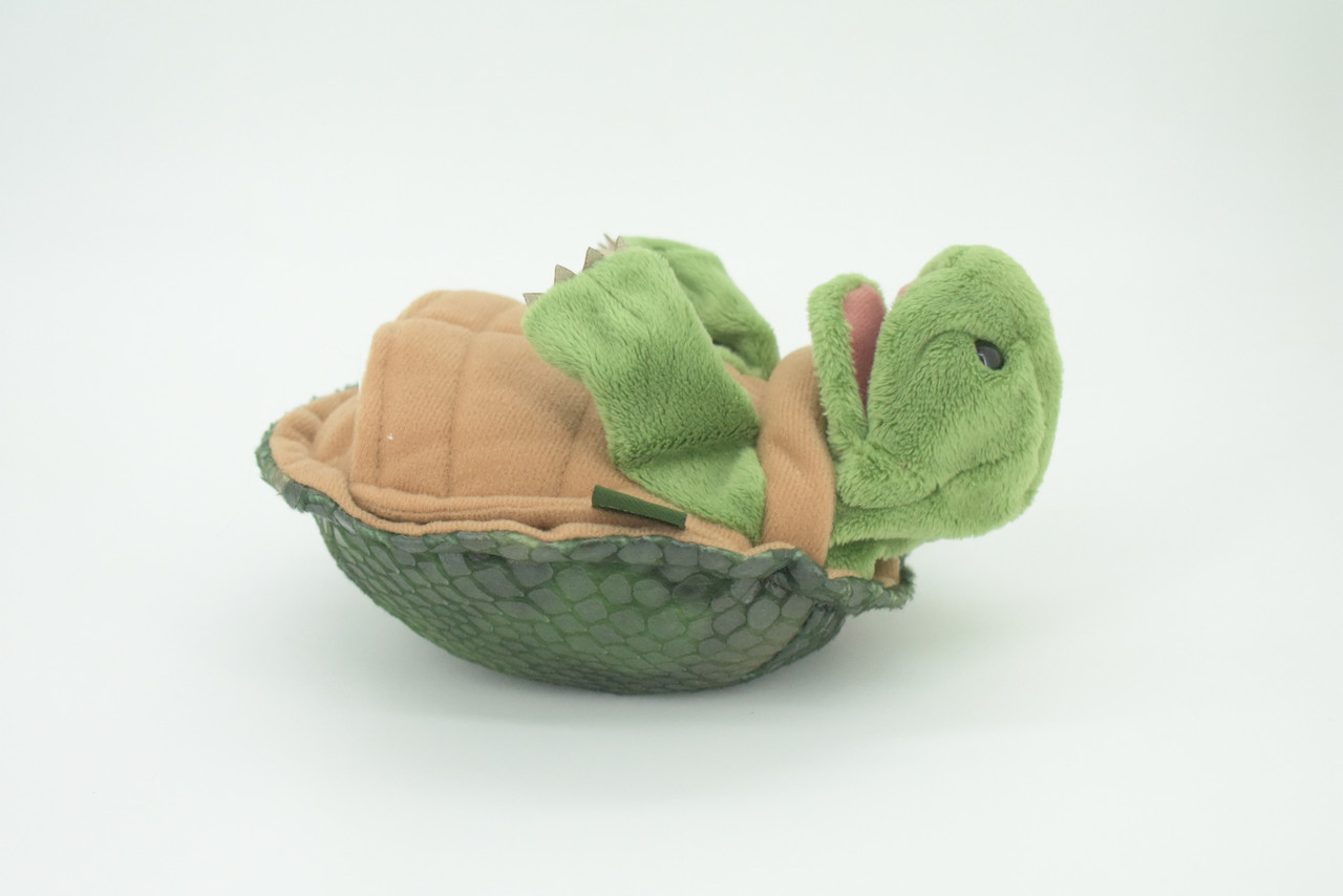 Turtle Hand Puppet, Very Nice Plush Tortoise, Stuffed Reptile, Educational, Realistic, Lifelike Model, Gift,    7"   FM23 B75