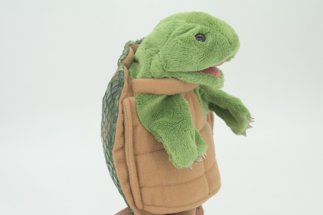 Turtle Hand Puppet, Very Nice Plush Tortoise, Stuffed Reptile, Educational, Realistic, Lifelike Model, Gift,    7"   FM23 B75