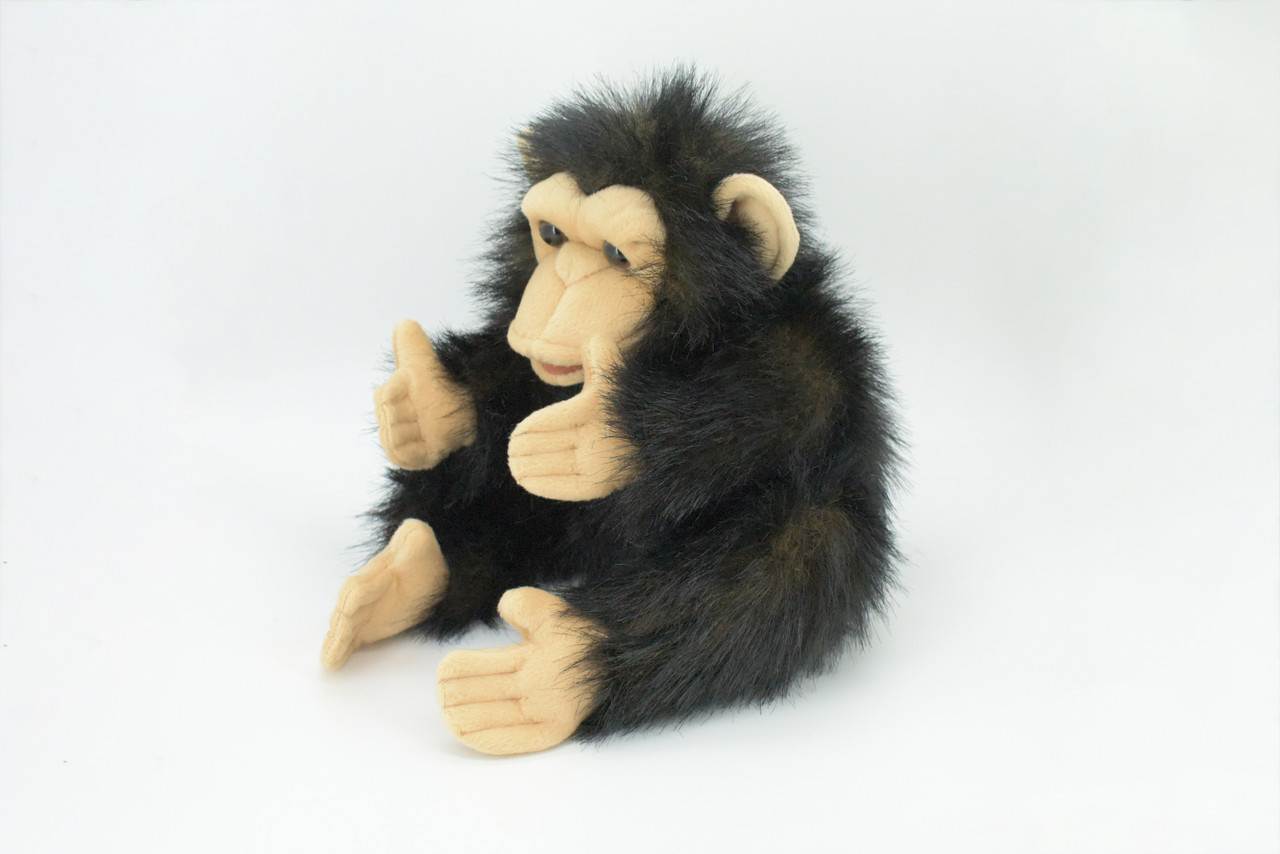 Chimpanzee Hand Puppet, Very Nice Plush Chimpanzee Baby, Stuffed Primate, Educational, Realistic, Lifelike, Gift,   15"  FM39 B416