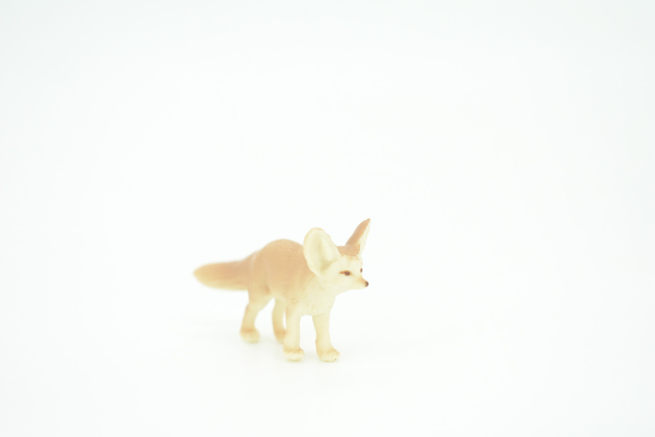 Fennec Fox, Vulpes zerda, Desert Fox, Hand Painted, Educational, Rubber, Realistic Figure, Lifelike Model, Replica, Gift,    2"   SF22 B45