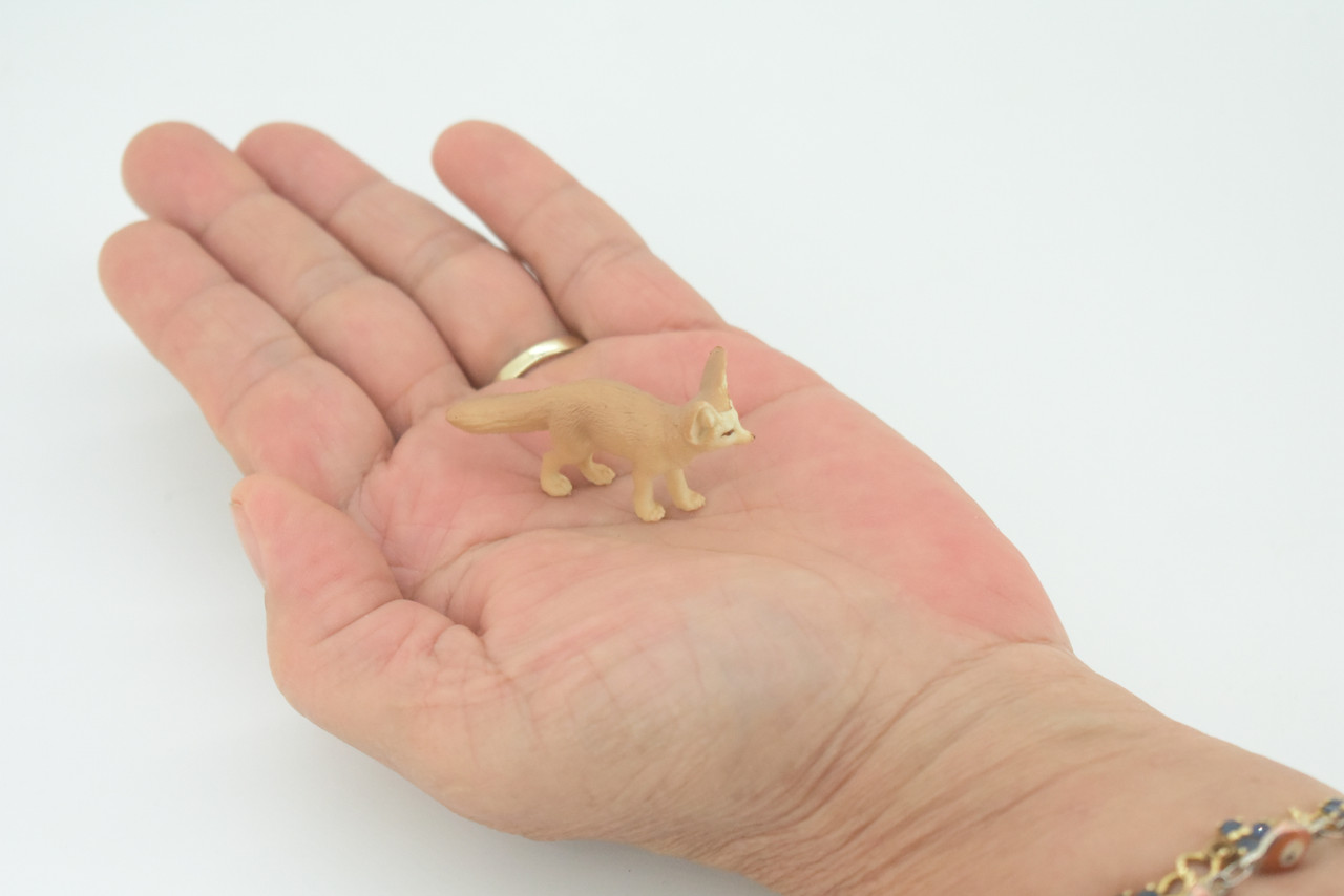 Fennec Fox, Vulpes zerda, Desert Fox, Hand Painted, Educational, Rubber, Realistic Figure, Lifelike Model, Replica, Gift,    2"   SF22 B45