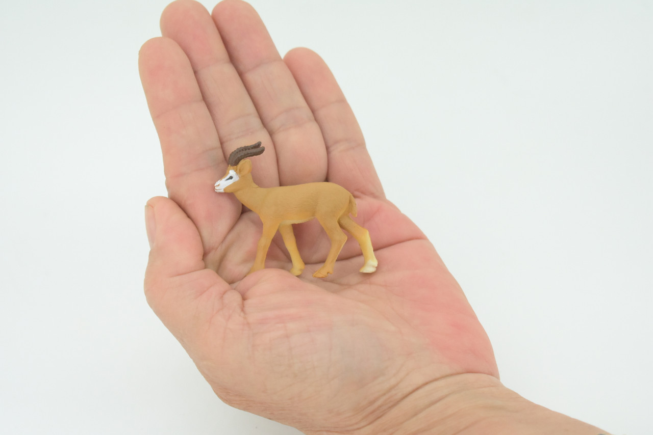 Gazelle, Antelope, Gazella, Hand Painted, Educational, Rubber Animal, Realistic Figure, Lifelike Model, Gift,    2"   SF24 B45