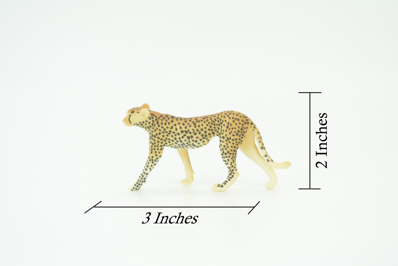 Cheetah, Big Cat, African speedster, Hand Painted, Educational, Rubber Animal, Realistic Figure, Lifelike Model, Gift,    3 "   SF28 B45