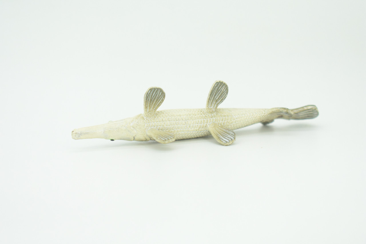 Alligator Gar, Gator Gar, Alligator Pike, Gar Pike, Hand Painted, Educational, Rubber Fish, Realistic Figure, Lifelike, Gift,    3 1/2"    SF39 B15