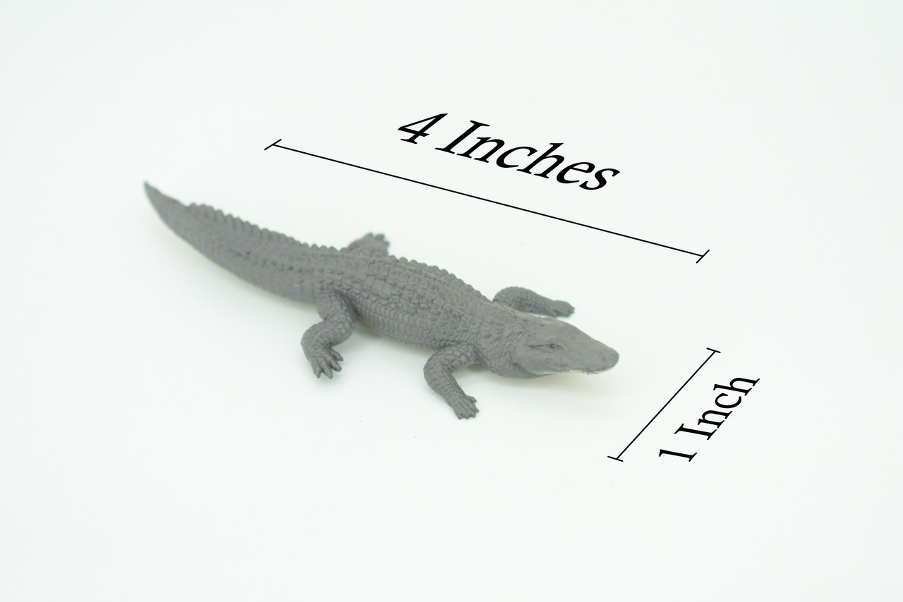 American Alligator, Alligator mississippiensis, Hand Painted, Educational, Rubber Reptile, Realistic Figure, Lifelike, Gift,    4"    SF40 B15 