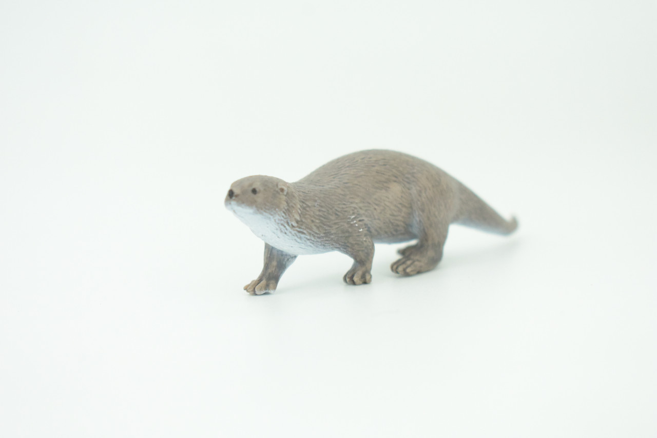 River Otter, Lontra canadensis, Hand Painted, Educational, Rubber Animal, Realistic Figure, Lifelike, Gift,    3 1/4"    SF45 B15 