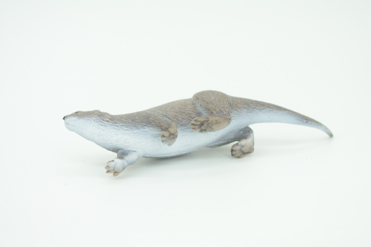 River Otter, Lontra canadensis, Hand Painted, Educational, Rubber Animal, Realistic Figure, Lifelike, Gift,    3 1/4"    SF45 B15 
