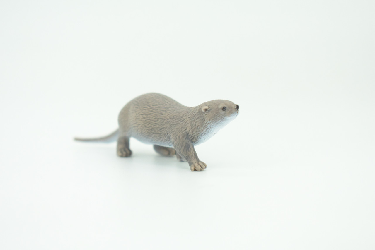 River Otter, Lontra canadensis, Hand Painted, Educational, Rubber Animal, Realistic Figure, Lifelike, Gift,    3 1/4"    SF45 B15 