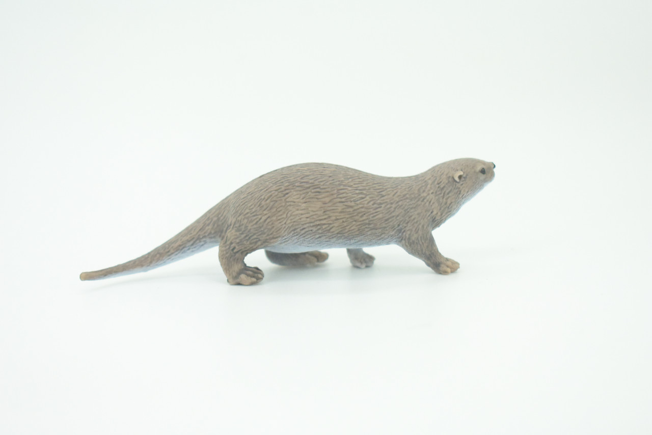 River Otter, Lontra canadensis, Hand Painted, Educational, Rubber Animal, Realistic Figure, Lifelike, Gift,    3 1/4"    SF45 B15 