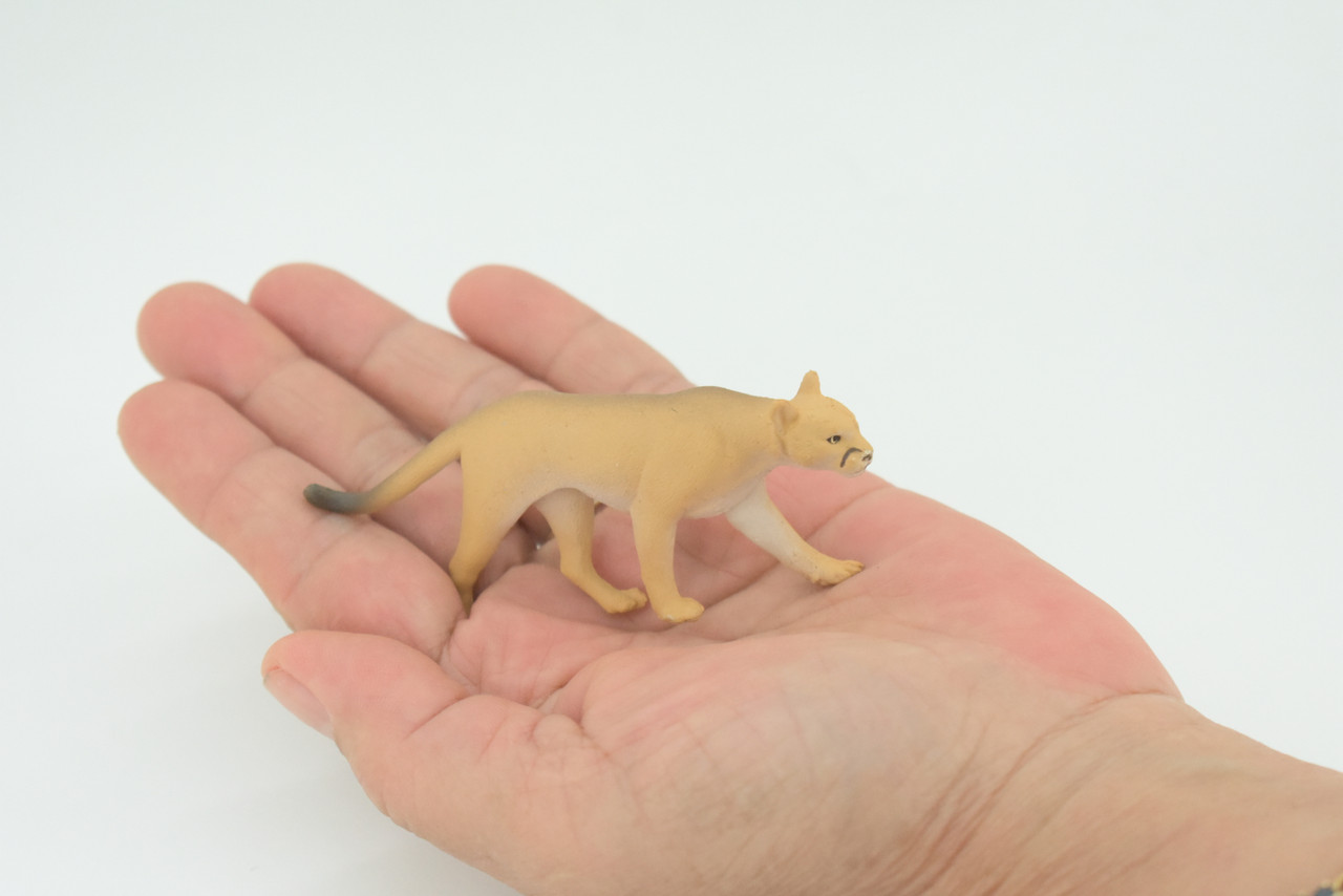Puma, Cougar, Mountain Lion, American Lion, Hand Painted, Educational, Rubber Animal, Realistic Figure, Lifelike, Gift,    3 1/2"    SF47 B15 