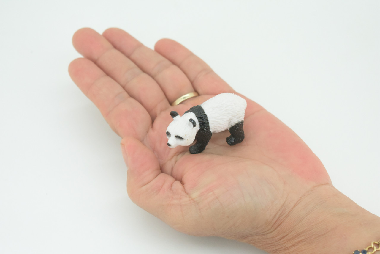 Panda, Ailuropoda melanoleuca, Panda bear, Hand Painted, Educational, Rubber Animal, Realistic Figure, Lifelike, Gift,    2 "    SF49 B58