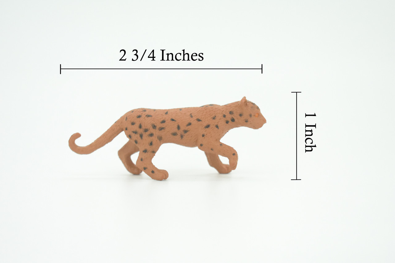 Leopard, Amur leopard, Far Eastern leopard, Hand Painted, Educational, Rubber Animal, Realistic Figure, Lifelike, Gift,    2 3/4"    SF51 B58