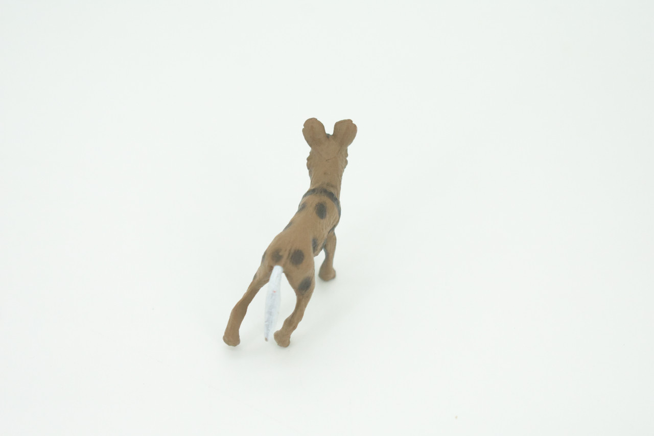 African Wild Dog, Painted Wolf, African Hunting Dog, Hand Painted, Educational, Rubber Animal, Realistic Figure, Lifelike, Gift,    2 "   SF52 B58