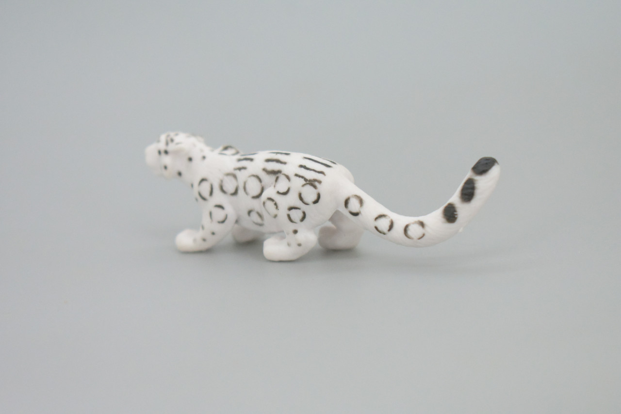 Snow Leopard, Panthera uncia, Ounce, Irbis, Hand Painted, Educational, Rubber Animal, Realistic Figure, Lifelike, Gift,    3 "   SF53 B58
