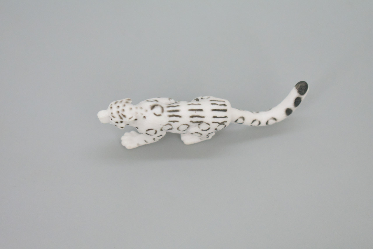 Snow Leopard, Panthera uncia, Ounce, Irbis, Hand Painted, Educational, Rubber Animal, Realistic Figure, Lifelike, Gift,    3 "   SF53 B58