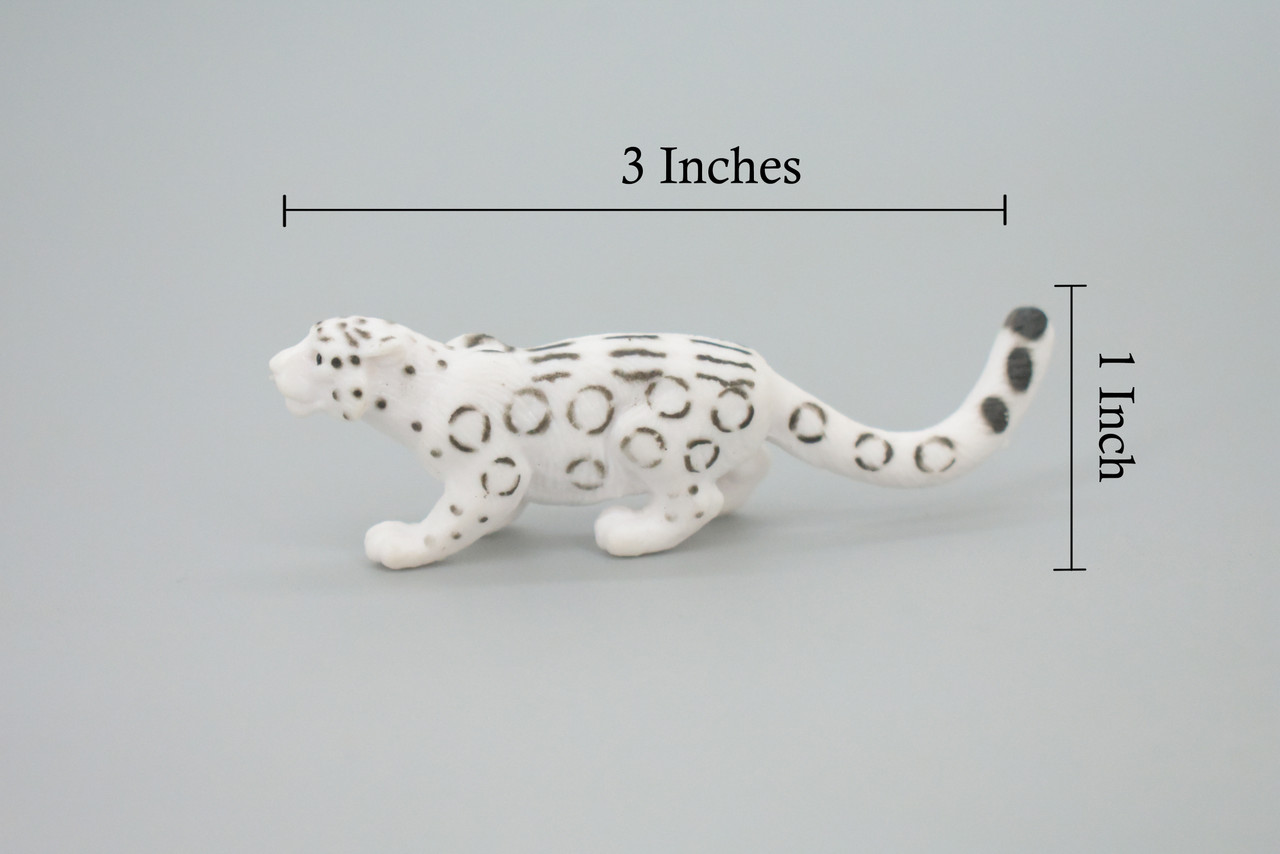 Snow Leopard, Panthera uncia, Ounce, Irbis, Hand Painted, Educational, Rubber Animal, Realistic Figure, Lifelike, Gift,    3 "   SF53 B58