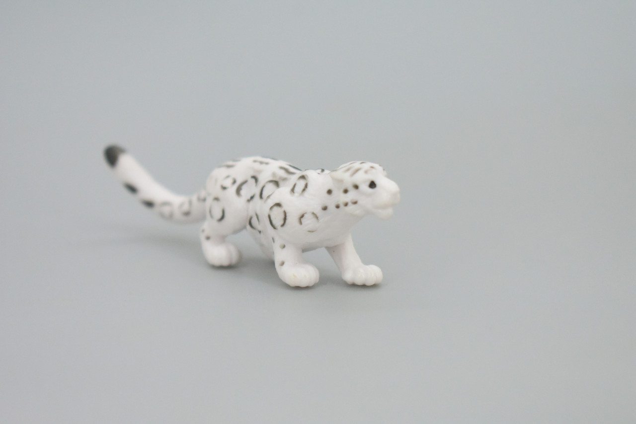 Snow Leopard, Panthera uncia, Ounce, Irbis, Hand Painted, Educational, Rubber Animal, Realistic Figure, Lifelike, Gift,    3 "   SF53 B58
