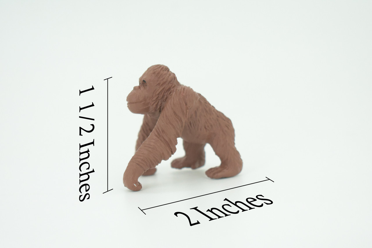 Orangutan, Red Apes, Pongo pygmaeus, Educational, Rubber Primate, Realistic Figure, Lifelike, Gift,    1 1/2 "    SF56 B58 