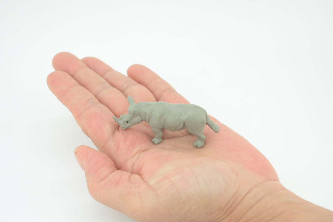 Black Rhino, Diceros bicornis, Educational, Rubber Animal, Realistic Figure, Lifelike, Gift,   2 1/2"   SF58 B58