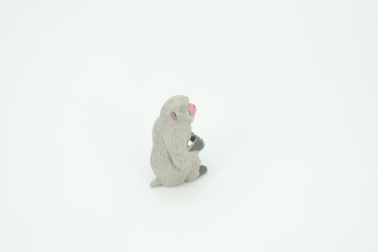 Japanese Macaque, Snow Monkey, Hand Painted, Educational, Rubber Primate, Realistic Figure, Lifelike, Gift,    1 1/2 "    SF59 B16 