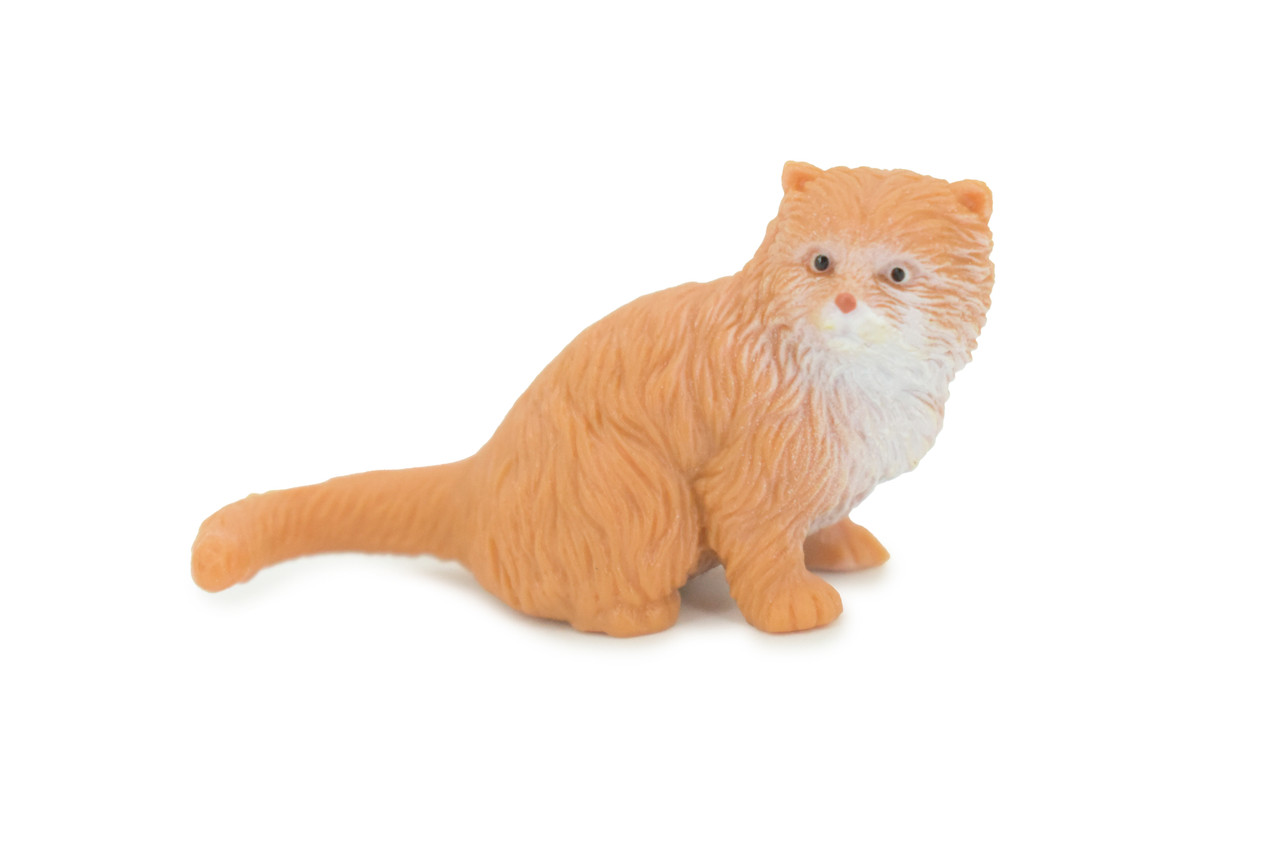 House Cat,  Orange Tabby, Marmalade Cat, Rubber, Hand Painted, Realistic, Figure, Model, Replica, Toy, Kids, Educational, Gift,    2"   SF70 B16
