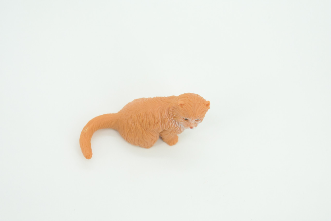 House Cat,  Orange Tabby, Marmalade Cat, Rubber, Hand Painted, Realistic, Figure, Model, Replica, Toy, Kids, Educational, Gift,    2"   SF70 B16