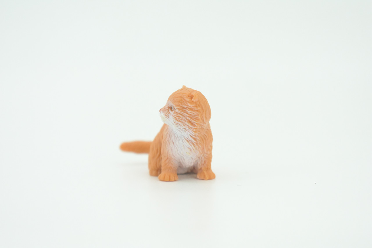 House Cat,  Orange Tabby, Marmalade Cat, Rubber, Hand Painted, Realistic, Figure, Model, Replica, Toy, Kids, Educational, Gift,    2"   SF70 B16