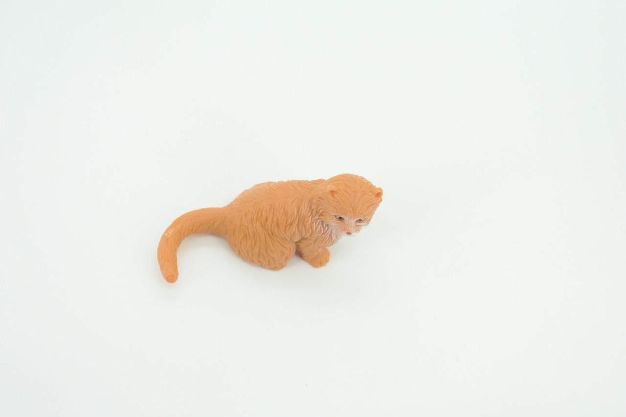 House Cat,  Orange Tabby, Marmalade Cat, Rubber, Hand Painted, Realistic, Figure, Model, Replica, Toy, Kids, Educational, Gift,    2"   SF70 B16