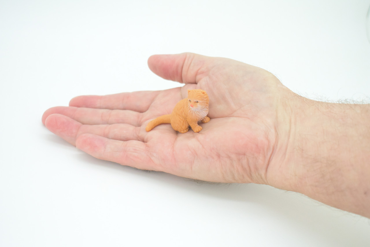 House Cat,  Orange Tabby, Marmalade Cat, Rubber, Hand Painted, Realistic, Figure, Model, Replica, Toy, Kids, Educational, Gift,    2"   SF70 B16