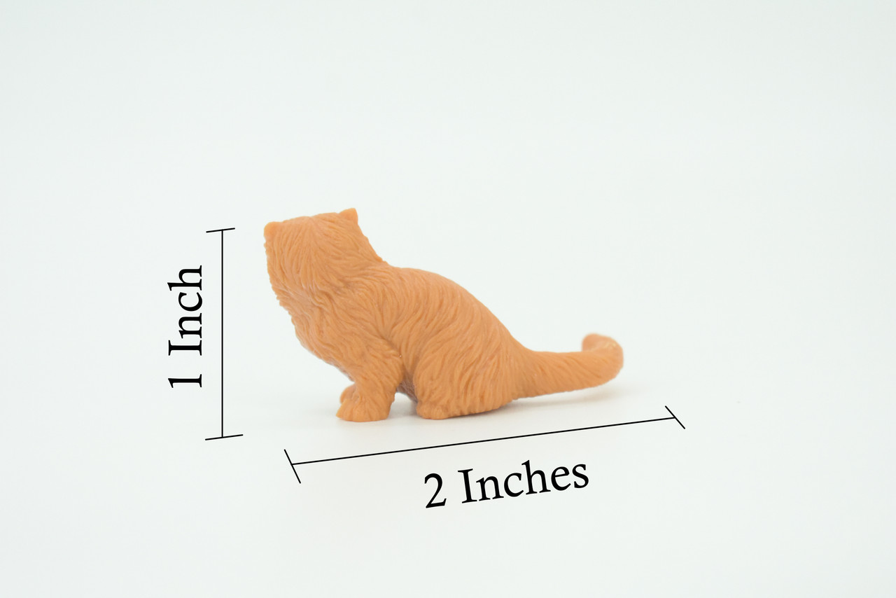 House Cat,  Orange Tabby, Marmalade Cat, Rubber, Hand Painted, Realistic, Figure, Model, Replica, Toy, Kids, Educational, Gift,    2"   SF70 B16